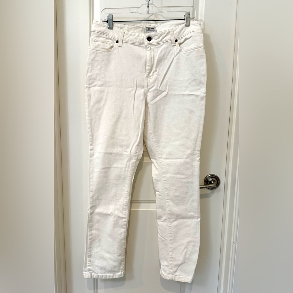 L.L. Bean Favorite Fit White Jeans size 14